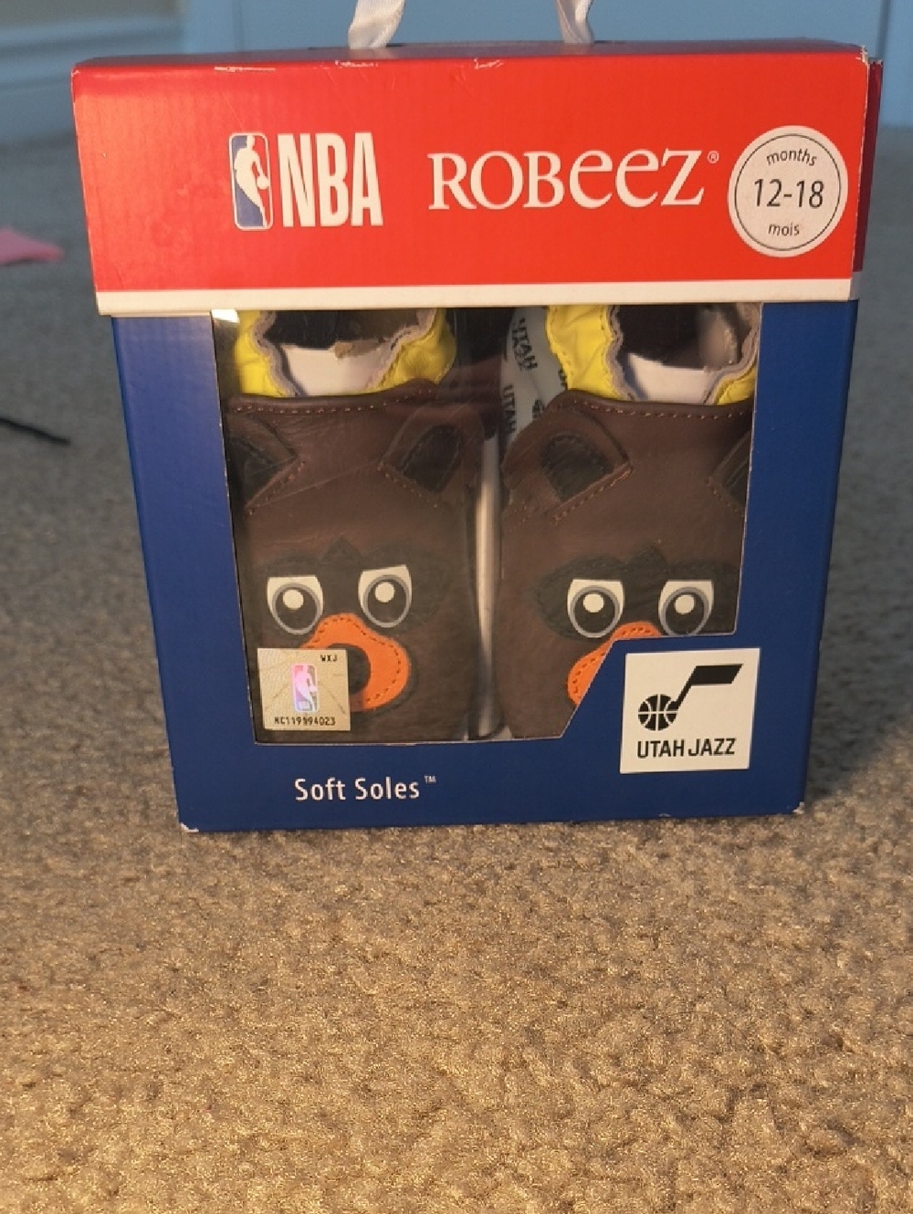 Robeez Utah Jazz Brown and Orange Baby Soft Soles Size 12-18 Months D8
